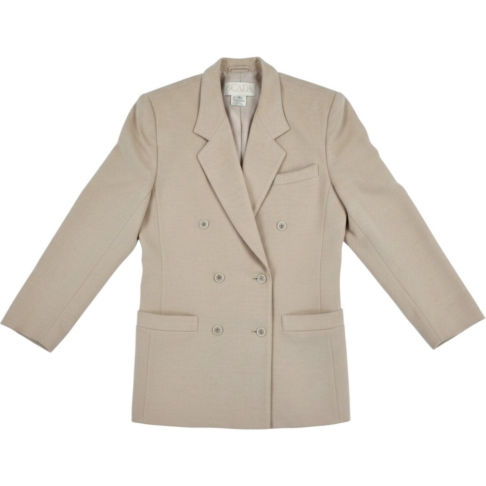 Escada by Margaretha Ley Vintage Wool Cashmere Double Breasted Blazer 40